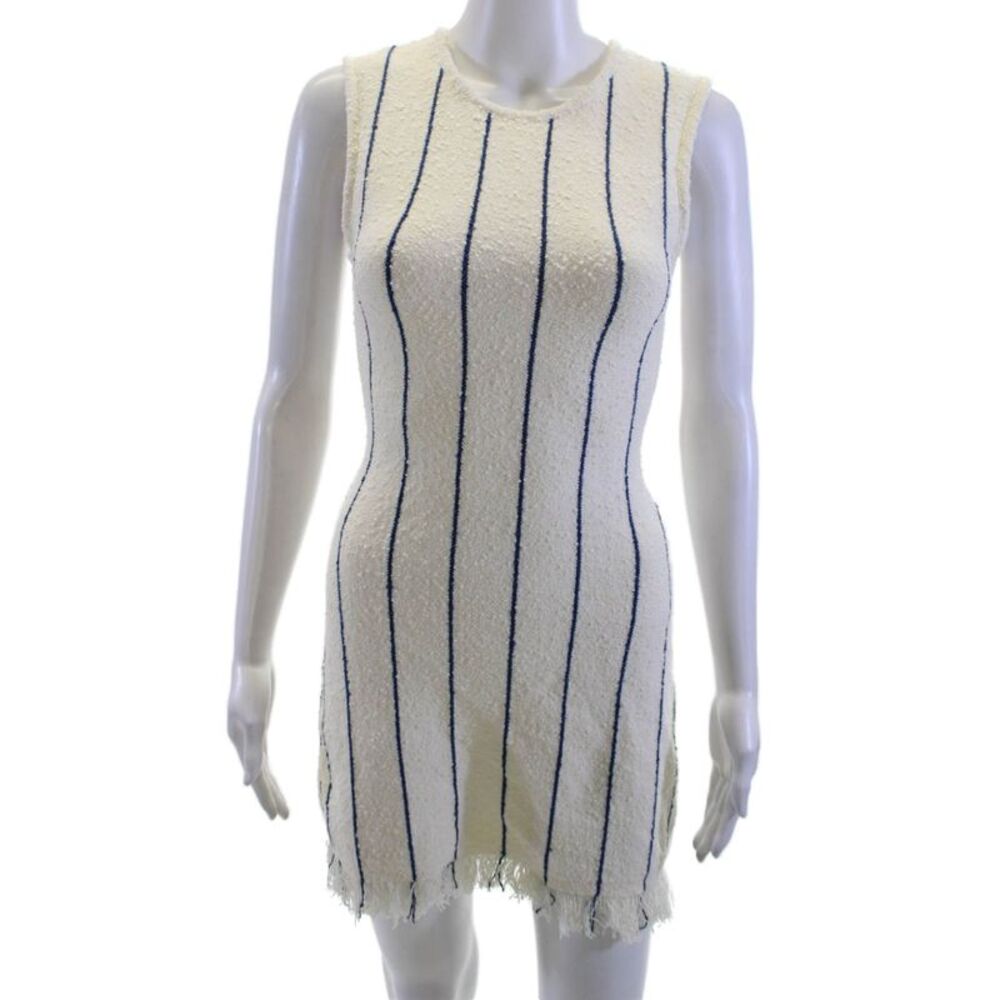 Aligne Womens Tank Dress Striped Beige Knee Length Sleeveless Size 0